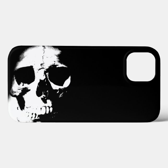 Coques Case-Mate iPhone Crâne noir et blanc (Verso (horizontal))