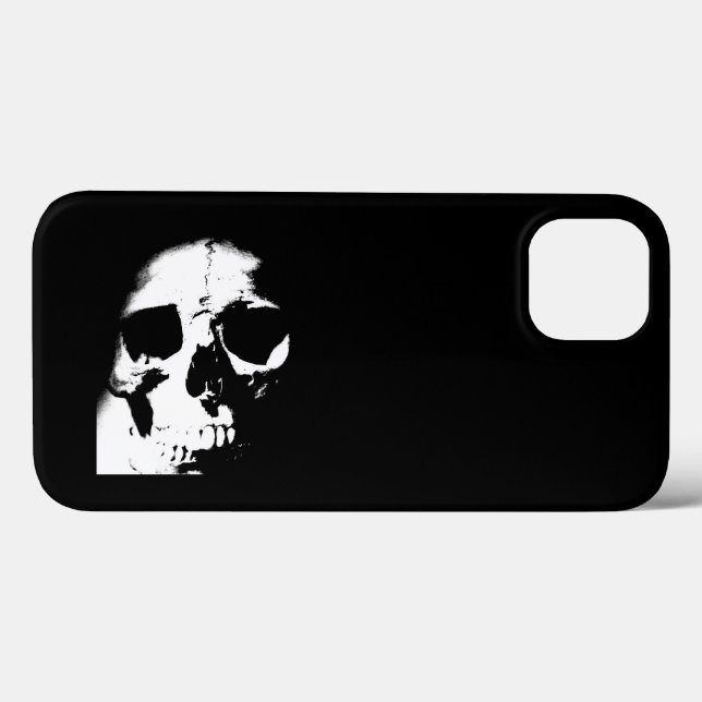 Coques Case-Mate iPhone Crâne noir et blanc (Verso (horizontal))