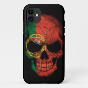 Coque Case-Mate Pour iPhone Crâne portugais de drapeau sur le noir