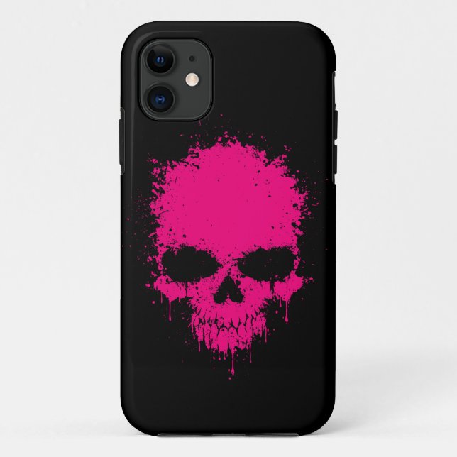 Coques Case-Mate iPhone Crâne rose d'éclaboussure d'égoutture (Dos)