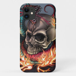 Coque iPhone 11 Crâne + Serpent