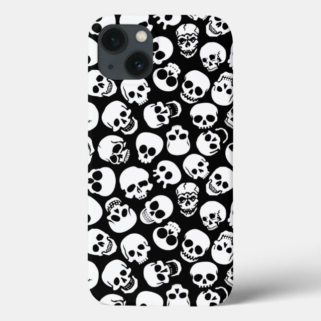 Coques Case-Mate iPhone Crânes dans le motif noir d'arrière - plan (Verso)