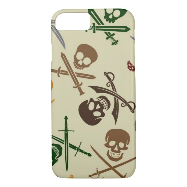 Coques Case-Mate iPhone Crânes de pirate avec les épées croisées (Dos)