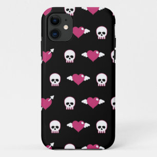 Coque iPhone 11 Crânes et coeurs