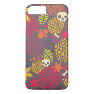 Coque iPhone 8 Plus/7 Plus Crânes et fleurs