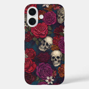 Coques iPhone 16 Crânes et fleurs