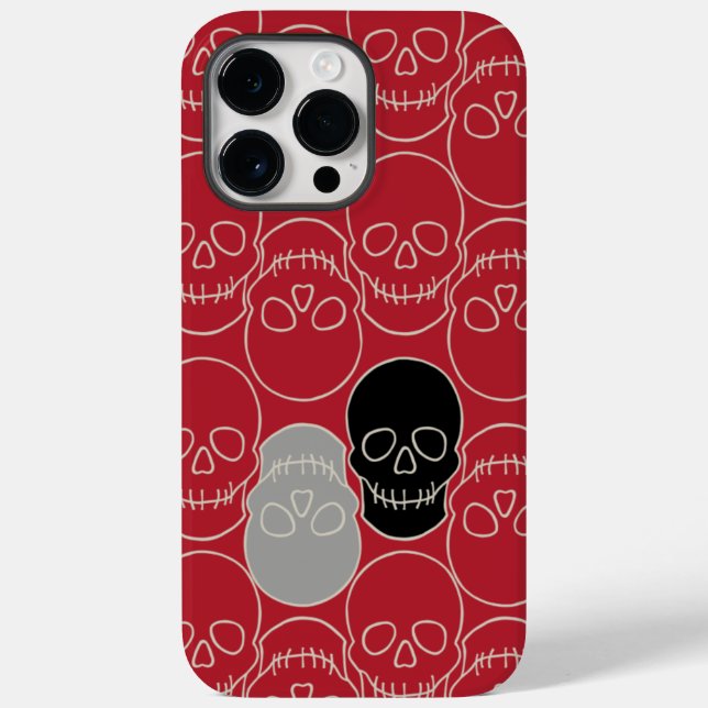 Coques Case-Mate iPhone Crânes - rouge sang et blanc os (Verso)