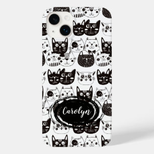 Coque Pour iPhone 14 Plus Crazy Cat face Motif