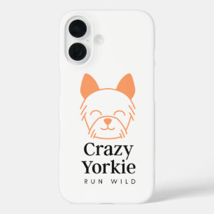 Coques iPhone 16 Crazy Yorkie