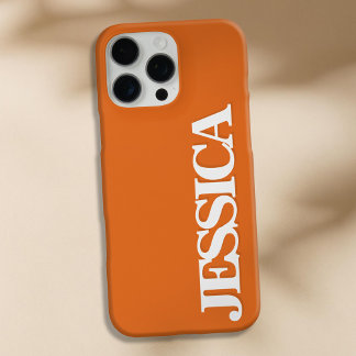 Coques iPhone 16 Pro Max Créez votre propre monogramme de nom orange