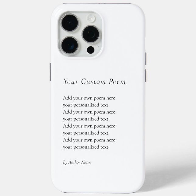 Coques Case-Mate iPhone Créez votre propre poème (Verso)