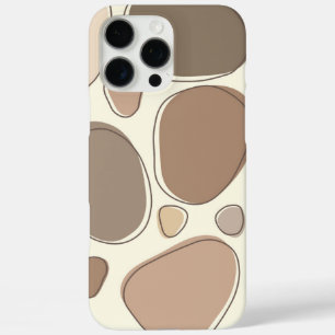 Coques iPhone 16 Pro Max Crème moderne et pierres Abstraites Brown