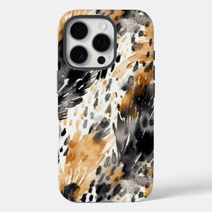 Coques iPhone 16 Pro Crème noire blanche léopard animal