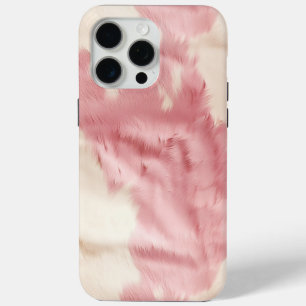Coque iPhone 15 Pro Max Crème rose Animal blanc