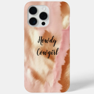 Coque iPhone 15 Pro Max Crème rose Tan Southwest Cowgirl Cowhide