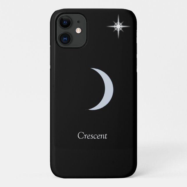 Coques Case-Mate iPhone Crescent lune, calligraphie et étoile sur noir (Dos)