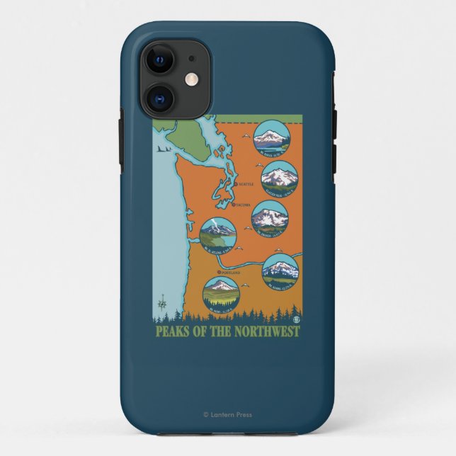 Coques Case-Mate iPhone Crêtes du nord-ouest - 5 montagnes différentes (Dos)