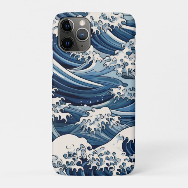 Coques Case-Mate iPhone Crêtes éphémères : Les vagues d'Hokusai réimaginée (Dos)