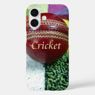 Coques iPhone 16 Cricket : Red Hard Ball Art Print
