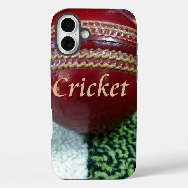 Coques Case-Mate iPhone Cricket : Red Hard Ball Art Print (Verso)
