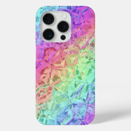 Coque iPhone 15 Pro cristal arc-en-ciel gelé :