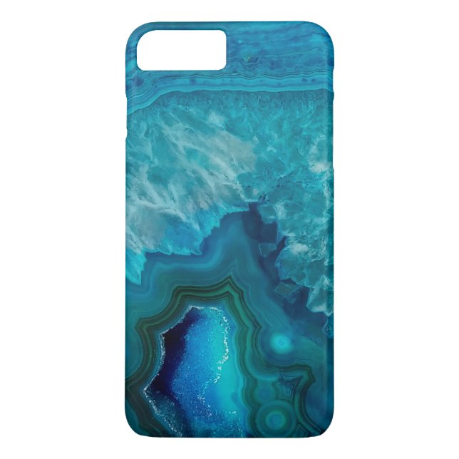 Coques Case-Mate iPhone Cristal bleu Geode d'agate (Dos)