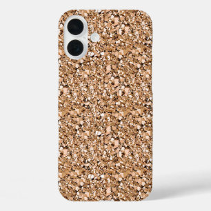 Coques iPhone 16 Plus cristal druzy - couleur or rose