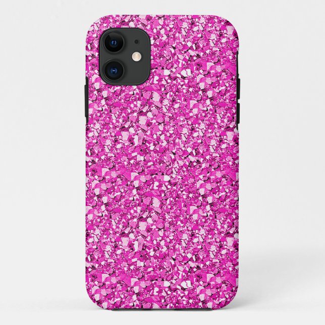 Coques Case-Mate iPhone cristal druzy - rose fuchsia (Dos)
