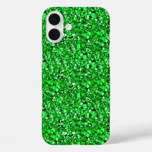 Coques iPhone 16 Plus cristal druzy - vert émeraude