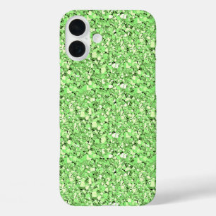 Coques iPhone 16 Plus cristal druzy - vert peridot