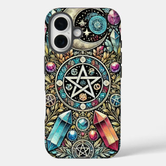 Coques iPhone 16 Cristaux, Lune, Étoiles et sorcellerie