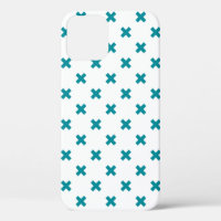 Crochets turquoises sur blanc