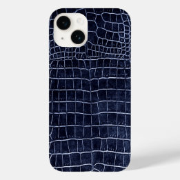 Coque Pour iPhone 14 Crocodile bleu marine
