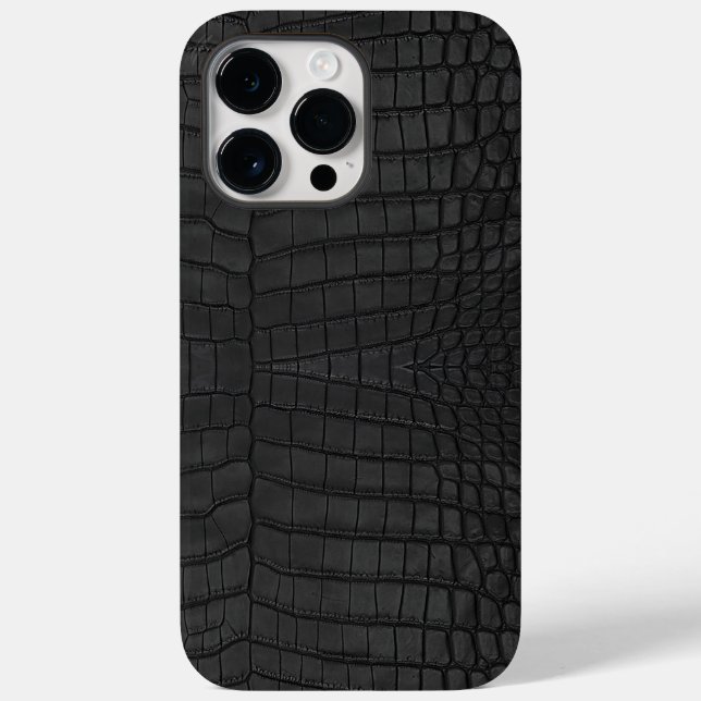 Coques Case-Mate iPhone Crocodile noir en cuir imprimé (Verso)
