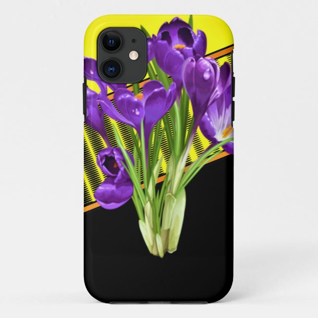 Coques Case-Mate iPhone Crocus Floral/Géométrique (Dos)