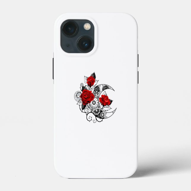 Coques Case-Mate iPhone Croissant mécanique avec roses rouges (Verso)