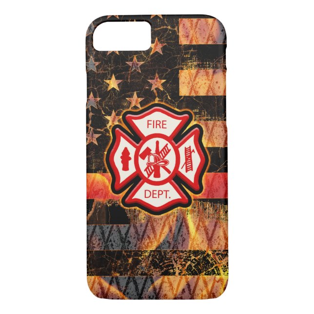 Coques Case-Mate iPhone Croix et flammes des pompiers (Dos)