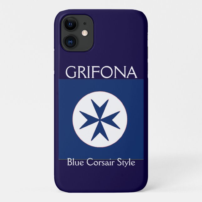 Coques Case-Mate iPhone Croix octogonale BLUE CORSAIR STYLE (Dos)