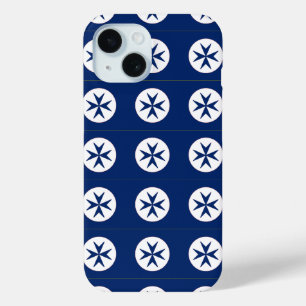 Coque Pour iPhone 15 Croix octogonale BLUE CORSAIR STYLE