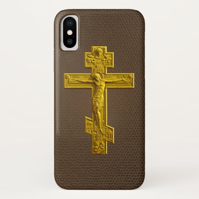 Coques Case-Mate iPhone Croix orthodoxe russe d'or (Dos)