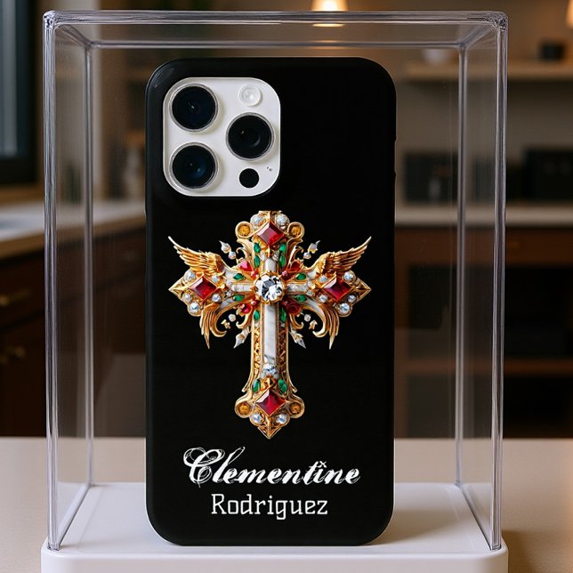 Coques Case-Mate iPhone Croix personnalisée, Votre Nom modèles 11-15 Fits (Créateur téléchargé)