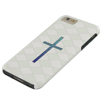 Coque Tough iPhone 6 Plus Croix-Religieuse aux éclats bleus