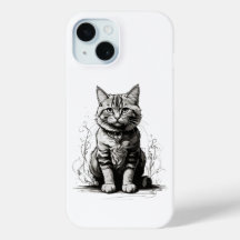 Croquis au crayon de chat mignon
