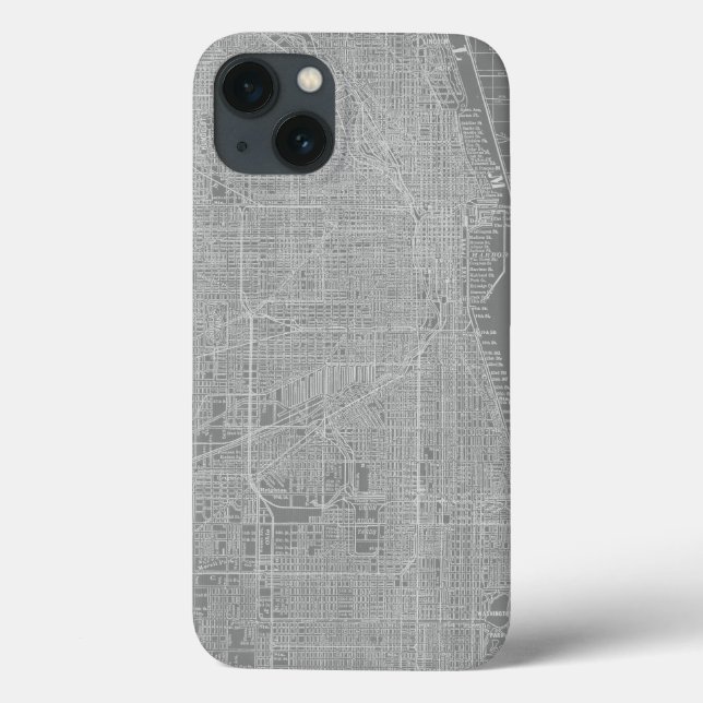 Coques Case-Mate iPhone Croquis de Chicago City Map (Verso)