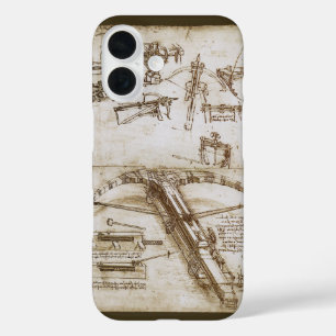 Coques iPhone 16 Croquis de l'arme de l'arbalète géante de Léonard 