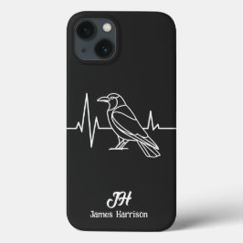 Case-Mate iPhone Case Crow moderne & fréquence cardiaque, Minimaliste, M