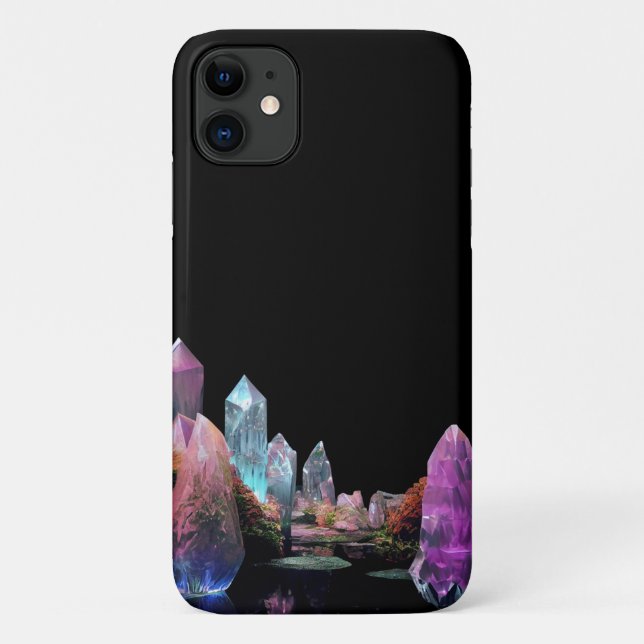 Coques Case-Mate iPhone Crystals gemmes améthyste émeraude (Dos)