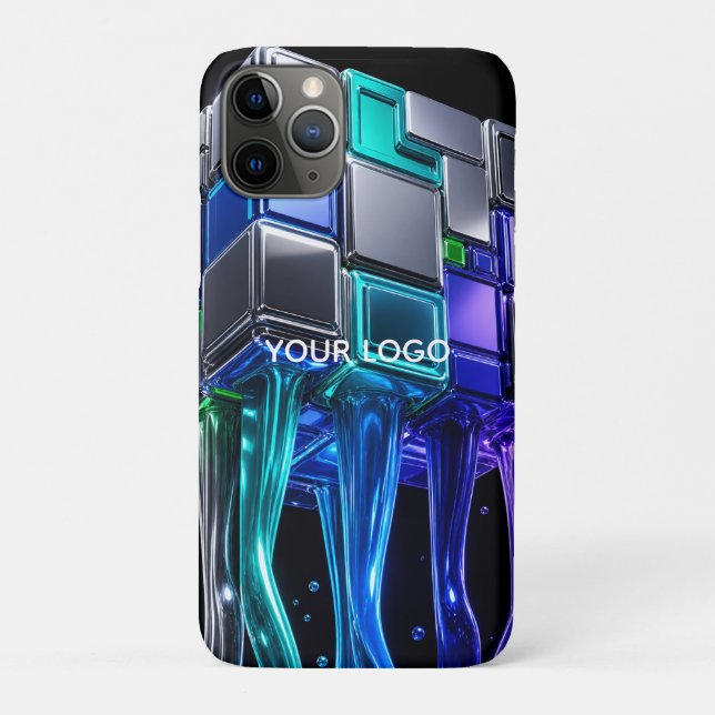 Coques Case-Mate iPhone Cube de puzzle chromé futuriste  (Dos)