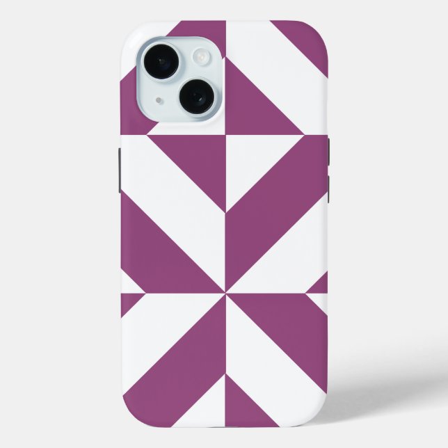 Coques Case-Mate iPhone Cube Déco géométrique violet chaud (Verso)