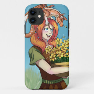 Case-Mate iPhone Case Cueillir des fleurs avec un dragon